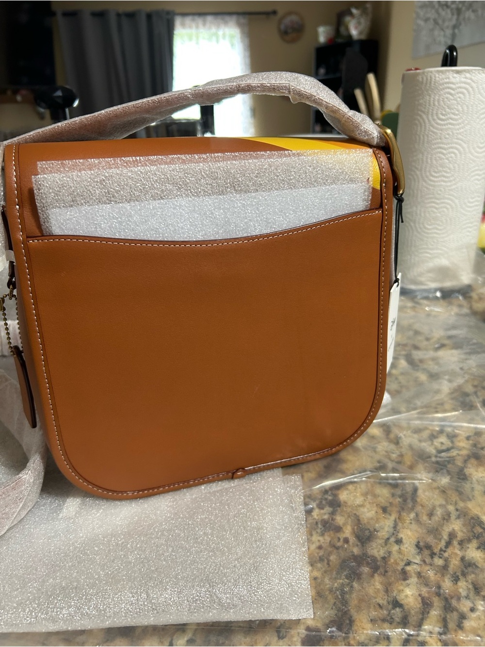 Coach Brown Leather Crossbody with Mickey & Minnie Rainbow Motif - Picture 8 of 12